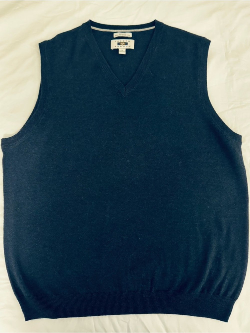 Joseph Abboud Men's XL Extra Fine Merino Wool Dark Navy Sweater Vest